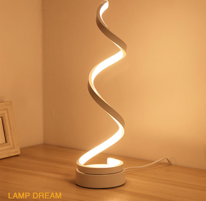 Elegante LED Spiral Tischlampe – Modernes Designlicht für Wohn- & Schlafzimmer