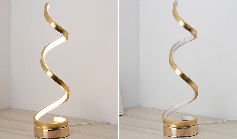 Elegante LED Spiral Tischlampe – Modernes Designlicht für Wohn- & Schlafzimmer
