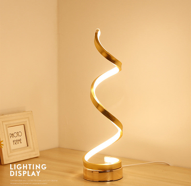 Elegante LED Spiral Tischlampe – Modernes Designlicht für Wohn- & Schlafzimmer