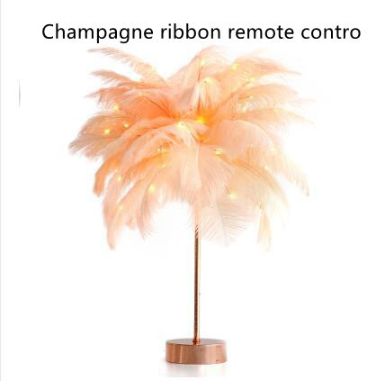 Lampe nordique à plumes – Lampe de table élégante pour une ambiance chaleureuse et luxueuse