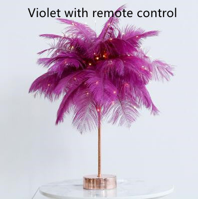 Lampe nordique à plumes – Lampe de table élégante pour une ambiance chaleureuse et luxueuse