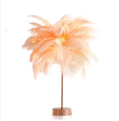 Lampe nordique à plumes – Lampe de table élégante pour une ambiance chaleureuse et luxueuse