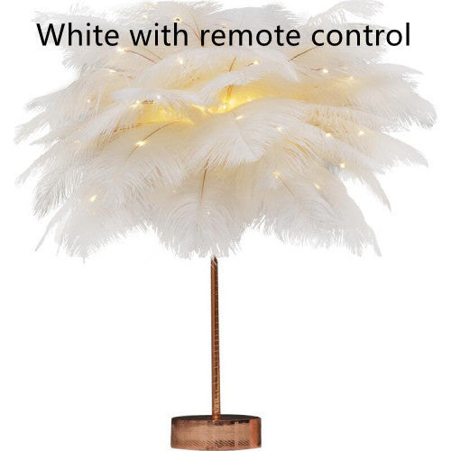 Lampe nordique à plumes – Lampe de table élégante pour une ambiance chaleureuse et luxueuse